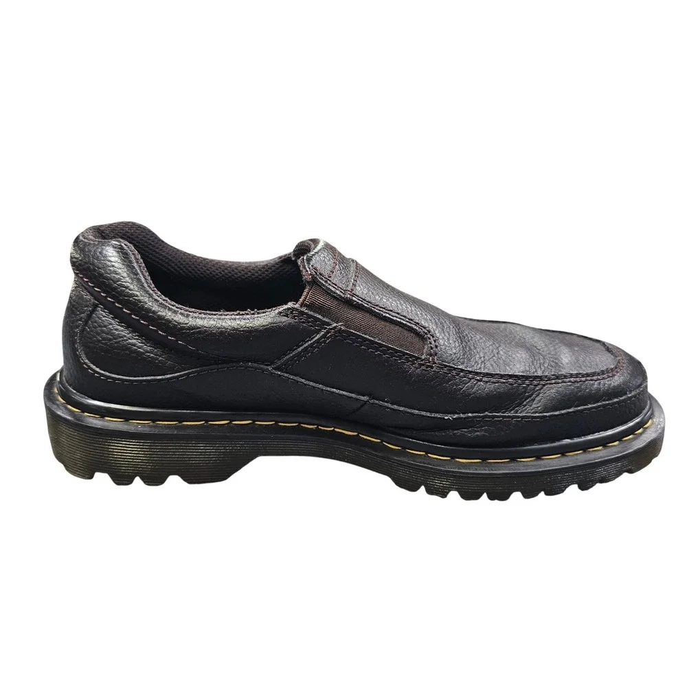 Dr. Martens Utah Brown Leather Slip On Loafers Men's 9 AirWair Lug‎ Sole Shoes